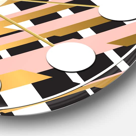 Designart 'Gold Checkered Pattern Ii Mid-Century Modern Wall Clock